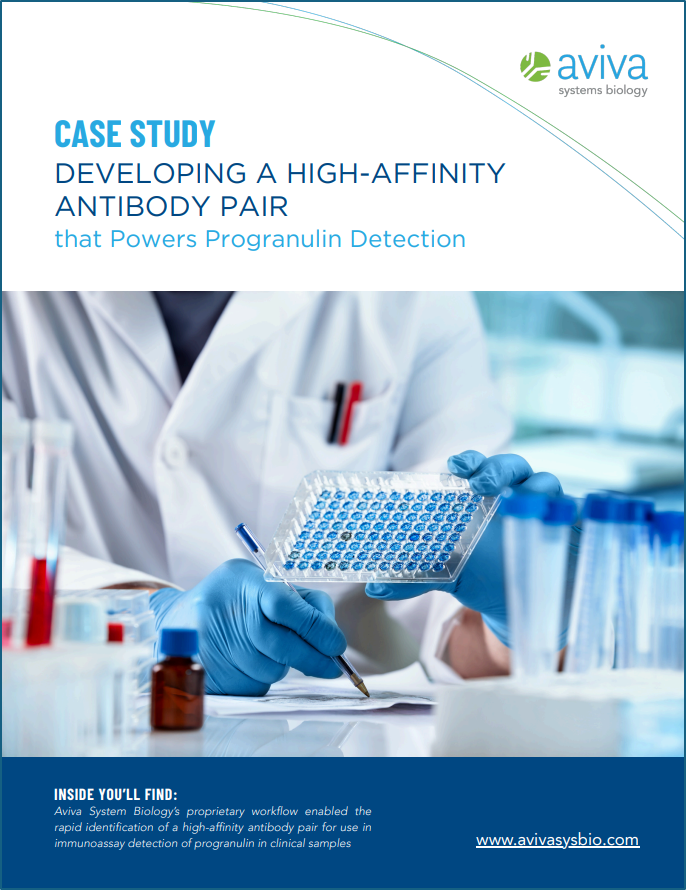 Aviva Progranulin ELISA Pair Case Study Border